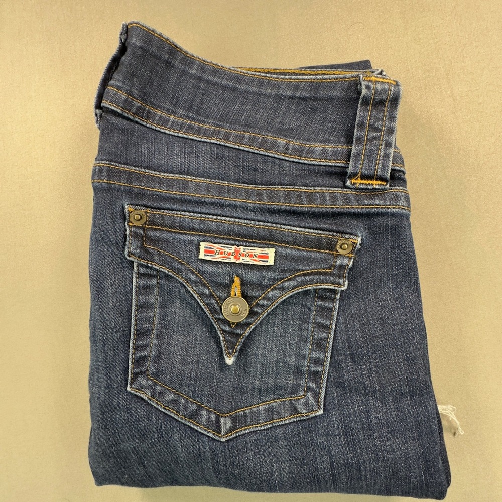 Hudson Jeans Bootcut Womens 31 Blue Excellent Raw Hem Low Rise Frayed Y2K Denim